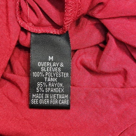 by & by Sheer Layered Asymmetrical Cold Shoulder Pullover Blouse Size M - Picture 8 of 9